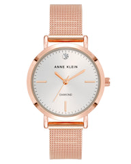 Anne Klein Women's Genuine Diamond Dial Mesh Bracelet Watch, AK/5078