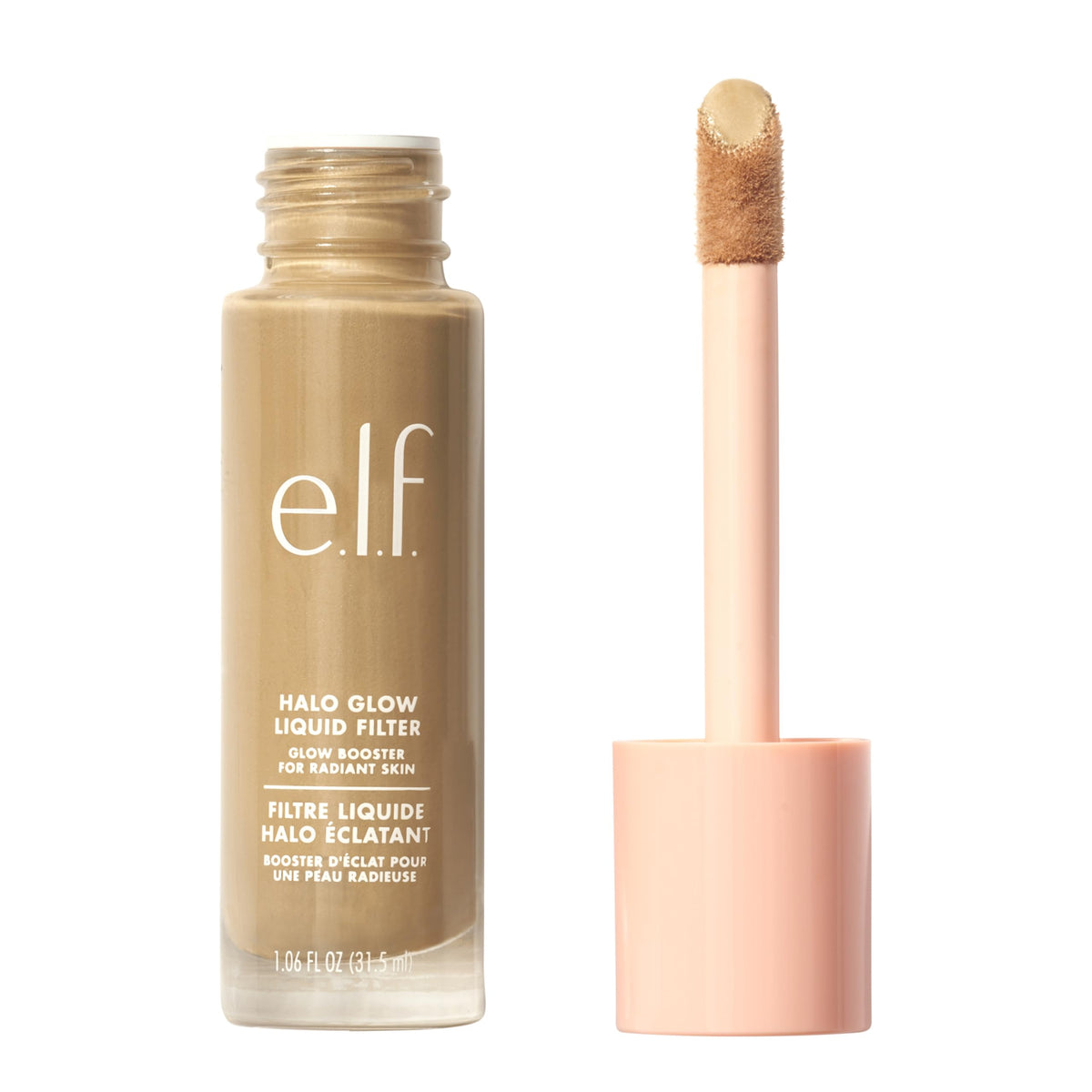 e.l.f. Halo Glow Liquid Filter, Complexion Booster for a Radiant, Soft Focused Look, with Hyaluronic Acid, Vegan & Cruelty Free, 3.5 Medium, 31.5 ml