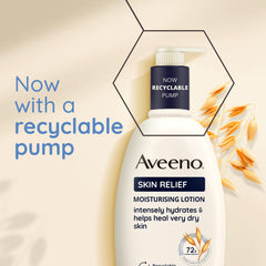 Aveeno Skin Relief Moisturising Lotion, With Soothing Triple Oat Complex & Shea Butter, Suitable For Sensitive Skin, 72-Hour Intense Hydration, Helps Relieve very Dry, Tight Skin, Unscented - 500ml