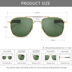SUNGAIT Men's Military Style Polarized Pilot Aviator Sunglasses Bayonet Temples