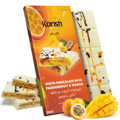 Karish Viral Dubai White Chocolate Mango & Passionfruit 190g – Fruity Gourmet Chocolate – Rich Cocoa & Tropical Arabic Dessert