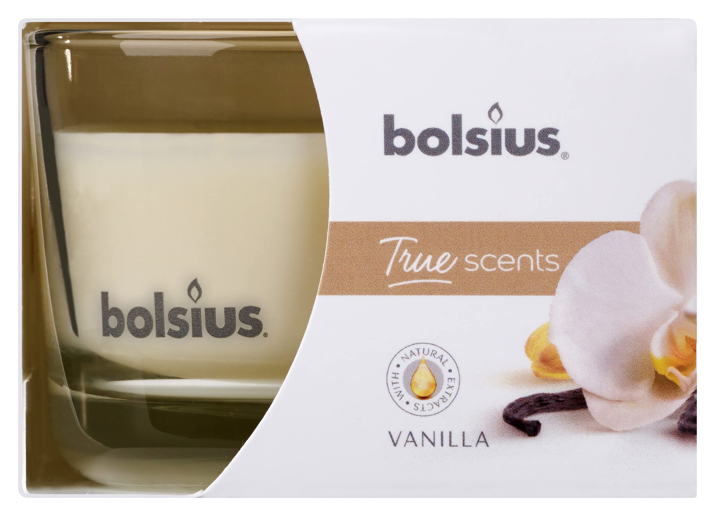 Bolsius True Scents Vanilla Candle in Glass Scented Medium