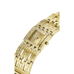 GUESS Women's 22mm Watch - Gold Tone Bracelet Champagne Dial Gold Tone Case