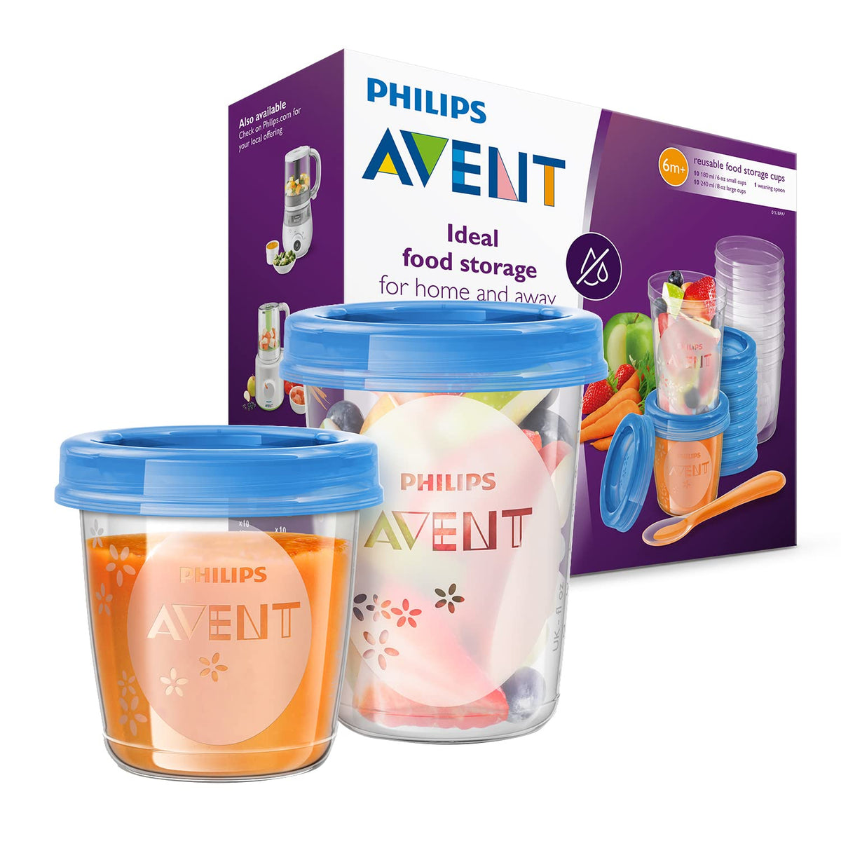 Philips SCF721/20 Avent Baby Food Storage Cups 180/240 ml - Pack of 20