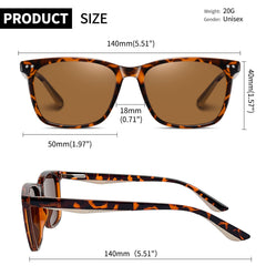 Joopin Polarized Sunglasses for Women UV Protection Classic Square Vintage Shades of Men Driving Fishing Traveling Lightweight Glasses