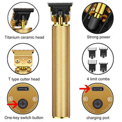 Arabest Hair Trimmer, Hair Clippers for Men, Low Noise Cordless T-Blade Electric Hair Clippers, Metal Body Cutting Grooming Beard Shaver Barbershop Professional, USB Rechargeable