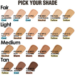 FOCALLURE PerfectBase Lasting Poreless Liquid Foundation, Medium to Full Coverage with Matte Finish, Covers Blemishes & Under-Eye Circles for All Skin Types, YL13 NUDE