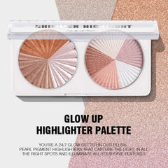 NLLNT Highlighter Powder Palette Diamond Shimmer Bronzer Glow Glitter Makeup Natural