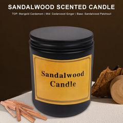 FRAGSCEN Sandalwood Candles, Candles for Home Scented, Natural Soy Candles, Mothers Day Gifts, Candles Gifts for Women, Aromatherapy Candles for Stress Relief, 7oz 40 Hours
