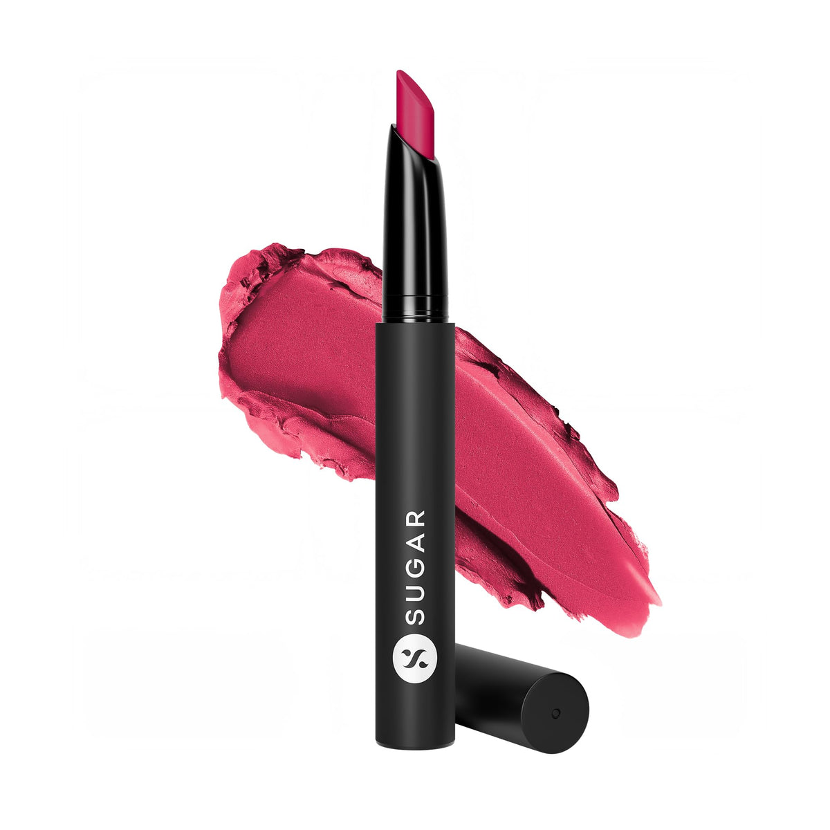 Sugar Cosmetics Matte Attack Transferproof Lipstick - 01 Bold Play (Cardinal Pink), Pink, Moisturizing 2g, Long-Wearing, Matte Finish
