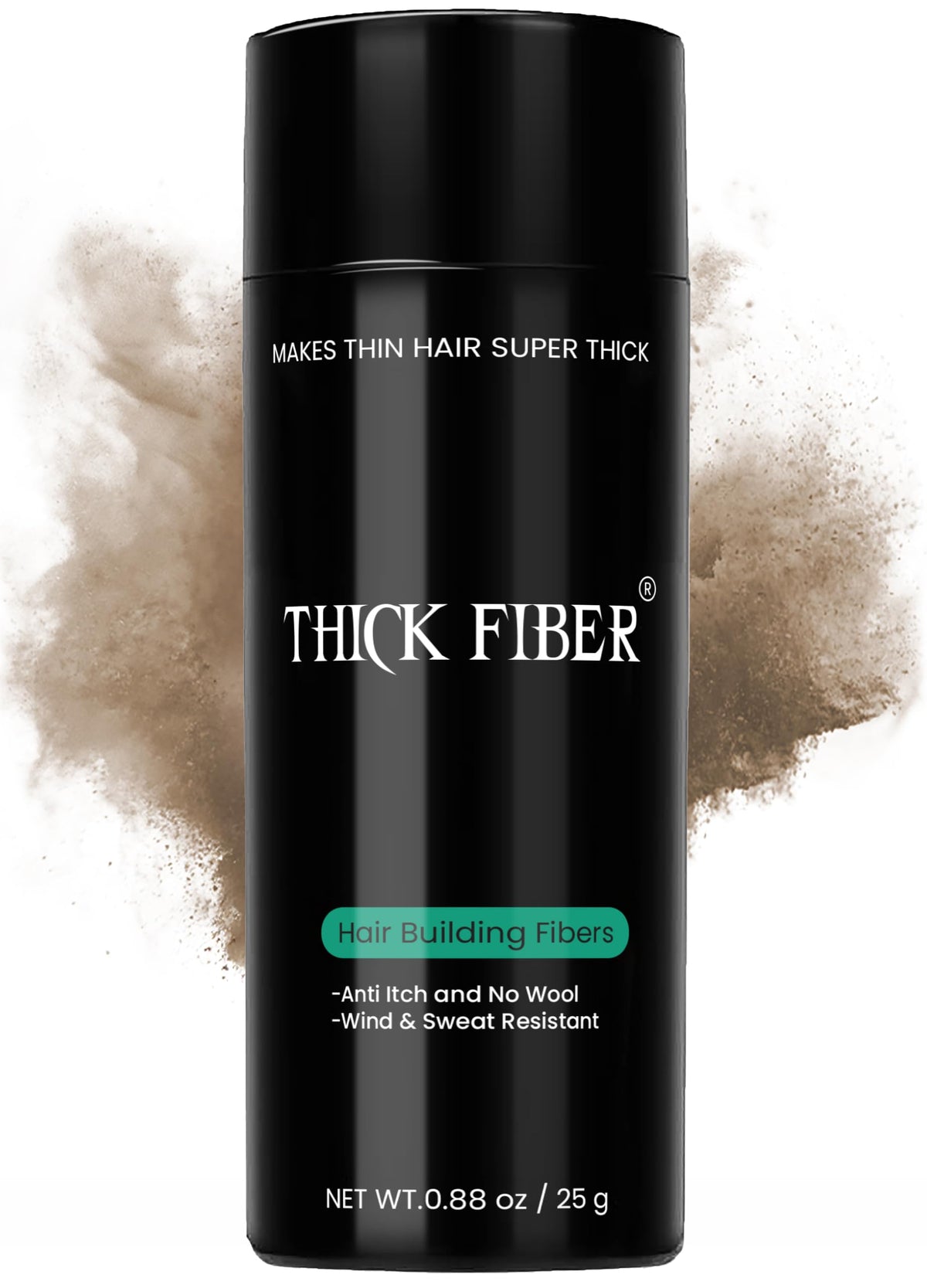 THICK FIBER - Hair Fibers for Thinning Hair (Light Brown) 25g Bottle