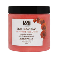 Vai Naturals Shea Butter Body Soap – Hydrating & Nourishing – Moroccan Blue Indigo, Aker Fassi & More (Aker Fassi & Rose)