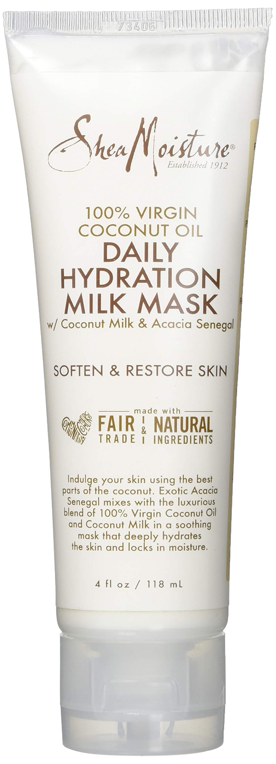 Shea Moisture 100% Virgin Coconut Oil Daily Hydration Milk Mask, 4 Ounce