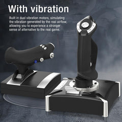 Jectse Flight Simulator Controls, Three Mode Flight Joystick Controls With Vibration Function And Throttle Controls, 8 Way Hat Switch