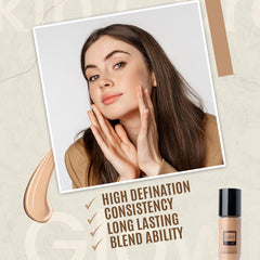 aden Fluid Foundation - Sweat & Water Proof Full Coverage (20ml, 01 Porcelain)