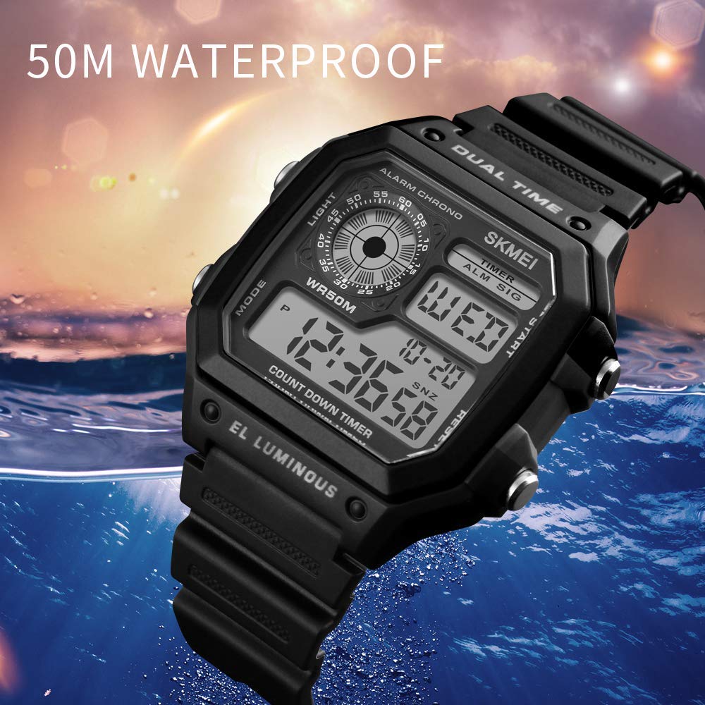 SKMEI Men's Digital Sports Waterproof Wrist Watch with Dual Time Chronograph Countdown Alarm BacklightWaterproof Wristwatch - 1299