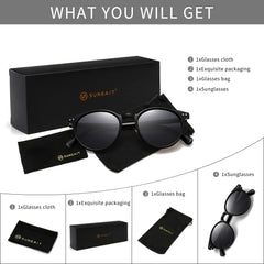 SUNGAIT Women's Classic Vintage Round Polarized Sunglasses Retro Style UV400 SGT166