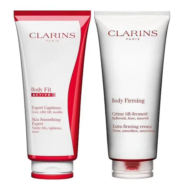 Clarins Body Fit Active Gel Cream and Extra Firming Anti Aging Body Cream Bundle Targets Cellulite Visibly Tightens and Hydrates All Skin Types