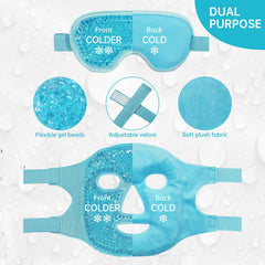 Cold Face Eye Mask,Ice Pack Reduce Face Puff,Dark Circles,Gel Beads Hot Heat Cold Compress Pack,Face SPA for Woman Sleeping, Pressure, Headaches, Skin Care…