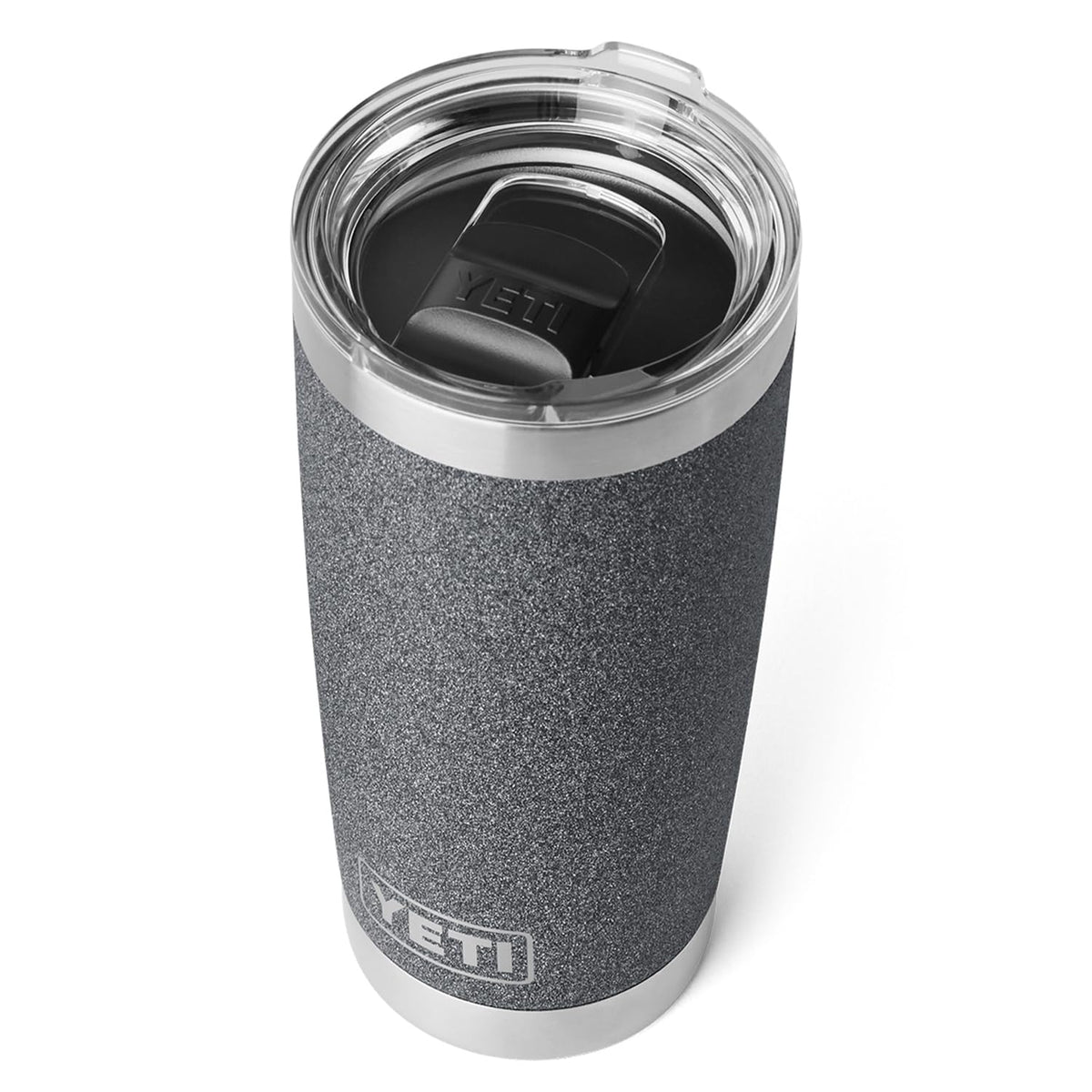 YETI Rambler 20 oz Tumbler, Stainless Steel, Vacuum Insulated with MagSlider Lid - Black Stone-Textured
