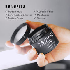 Pacinos Cr?me - Sculpting Wax Cream, Medium Hold with Medium Shine, All Hair Types, 4 fl oz (2 Pack)