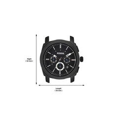 Fossil Machine Men's Watch with Stainless Steel or Leather Band, Chronograph or Analog Watch Display Black