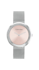 Calvin Klein TWISTED BEZEL Women's Watch, Analog - Silver / Pink