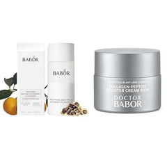 BABOR Luxury Face Routine Collagen Peptide Booster Cream Rich Refining Enzyme & Vitamin C Cleanser Hydrate Skin & Even Complexion
