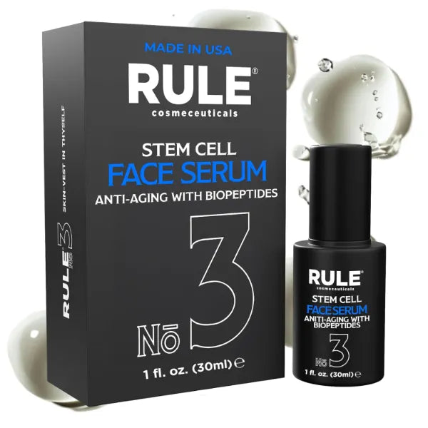 RULE COSMECEUTICALS No.3 Facial Serum with Biopeptides & Apple Stem Cells, Face Serums for Anti Aging, Peptide Serum as Skin Toner and Dark Spot Remover for Face - 30 mL