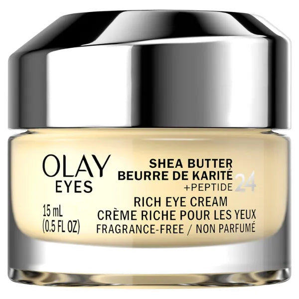 Olay Eyes Shea Butter+Peptide 24 Rich Eye Cream, Fragrance Free, Anti‑Aging & Deep Hydrating Eye Treatment - 0.5 oz.