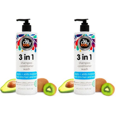 So Cozy 3 in 1 Kids Shampoo + Conditioner + Body Wash (16 Fl Oz) Gentle, Hydrating Hair & Body Cleanser with Keratin, Vitamin B5, & Kiwi Extract, Paraben & Sulfate-Free