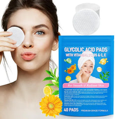Glycolic Acid Peel Pads, 40 Count, Facial & Body Cleansing Pads with 10% Ultra Pure Glycolic + 2% Salicylic Acid, Vitamins B3, C & E, Green Tea, Calendula, Allantoin