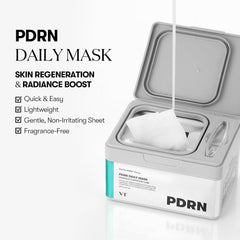 VT COSMETICS PDRN Daily Mask 30 Sheets | Vegan PDRN for Skin Restoration & Radiance, Hydrating & Moisturizing, Anti-Aging, Korean Face Mask