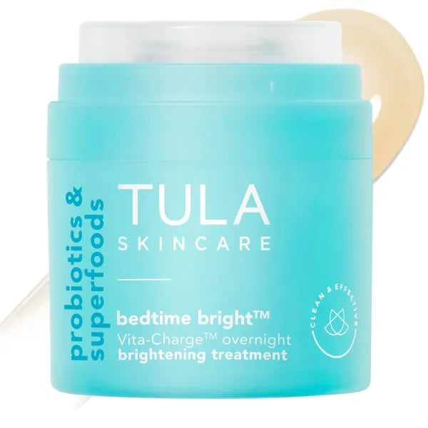 TULA Skin Care Bedtime - Bright Vita-Charge Overnight Brightening Treatment, Vitamin C & Niacinamide help Even Skin Tone & Texture, 1.7fl oz