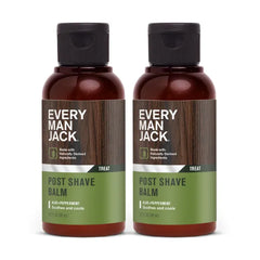 Every Man Jack Men's Post Shave Balm, Calms Irritation, Cools Skin, Hydrates, Absorbs Fast - Made with Naturally Derived Ingredients like Coconut Oil, Aloe Vera, Natural Menthol - 3.2oz (Pack of 2)