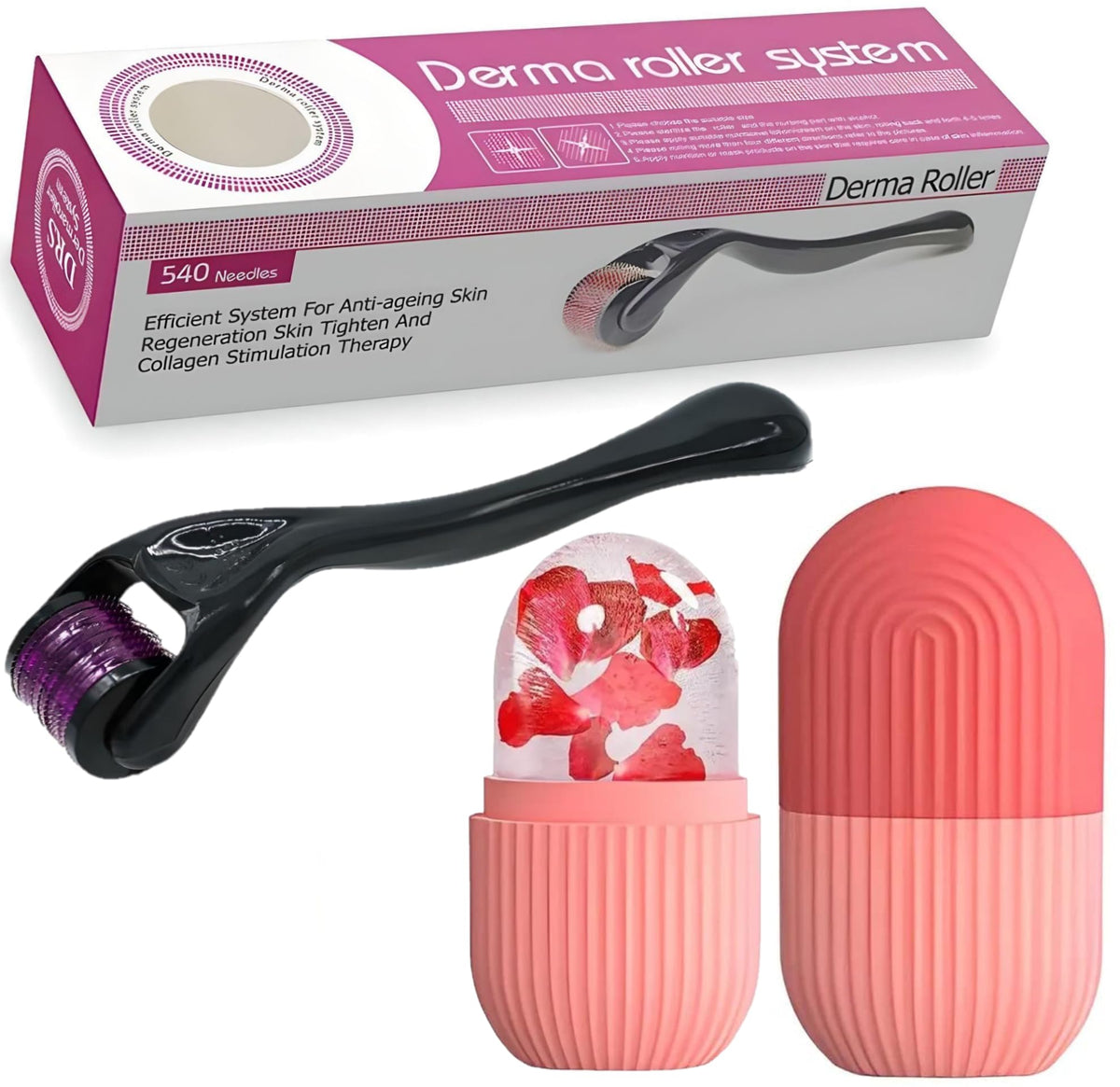 N.Y.N Beauty Derma Roller for Hair Growth and Ice Face Roller Silicone Facial Cube for Eyes and Neck Massage to Remove Dark Circles