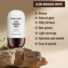 NALACAL Liquid Bronzer Glow Drops for Face and Body, Waterproof Shimmer Illuminator with Nourishing Skincare Benefits, Deep Bronze Glow for a Radiant Sun-Kissed Look (03)
