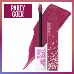 Maybelline Super Stay Matte Ink Liquid Lipstick, Transfer-Proof, Long-Lasting, Limited-Edition Birthday-Cake-Scented Shades, Party Goer, 0.17 fl oz
