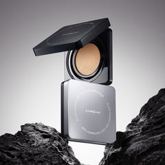 CARSLAN Black Magnet Cushion Foundation - Full Buildable Coverage, Moisturizing, Lightweight, 16H Long-Lasting Glow Looking, Refill Included, 02.Ivory White