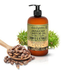 Urban Hydration Jamaican Castor Oil Shampoo and Detangler | Sulfate, Paraben and Dye Free, Cleanses, Hydrates and Repairs Damage for Soft, Strong and Shiny Hair, All Hair Types, 16.9 Fl Ounces