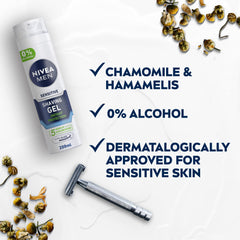 NIVEA MEN Shaving Gel, Sensitive Chamomile & Hamamelis - 200ml