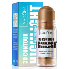 Instant Highlighter Makeup Stick, 3D Glow for Face, Neck, Eyes, Lips & Hair - Nourishing, Buildable, Long-Lasting Shine with Coconut Oil, Castor Oil & Vitamin C
