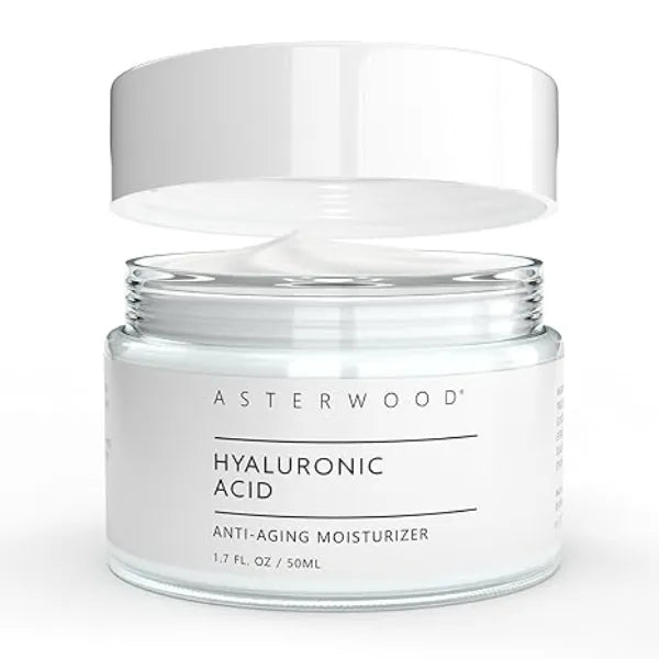 Asterwood Hyaluronic Acid Moisturizer Anti Aging, Wrinkle Reducing, Moisturizing, Hydrating Fragrance Free, Non Comedogenic 1.7 Fl Oz