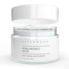 Asterwood Hyaluronic Acid Moisturizer Anti Aging, Wrinkle Reducing, Moisturizing, Hydrating Fragrance Free, Non Comedogenic 1.7 Fl Oz