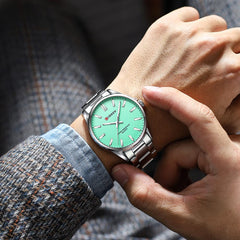 CURREN 9090 Watch for Couple Waterproof Men's Watches Fashion Women's Sports Watches Quartz Movement - SILVER sky