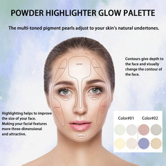 Highlighter Makeup,4 Colours Bronzer and Highlighter Palette,White Highlighter Makeup,Sleek Makeup,Highlighter Powder for a Silky and Shimmery Effect,Long Lasting, Lightweight, Easy to Blend(#02)