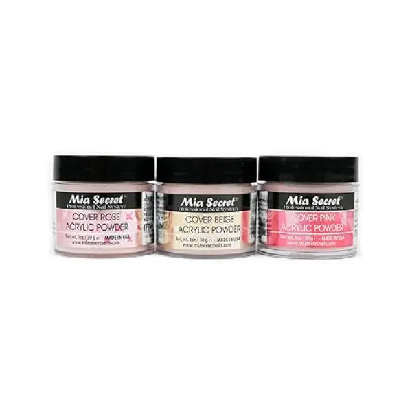 Mia Secret Cover Acrylic Powder 3 Piece Set Pink/Beige/Rose 1 oz