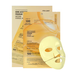 VT COSMETICS Vita-Light Reedle Shot 100 2-Step Hydrogel Mask(34.5gx4ea), Intensive Glowing, Exosome Glutathione Face Mask, Overnight Melting Mask, Korean Facial Mask
