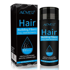 ALIVER Hair Fibers for Thinning Hair, Undetectable Natural Formula - Thicker Fuller Look, Conceals Loss & Look Younger - for Men & Women, 0.97Oz (Black)