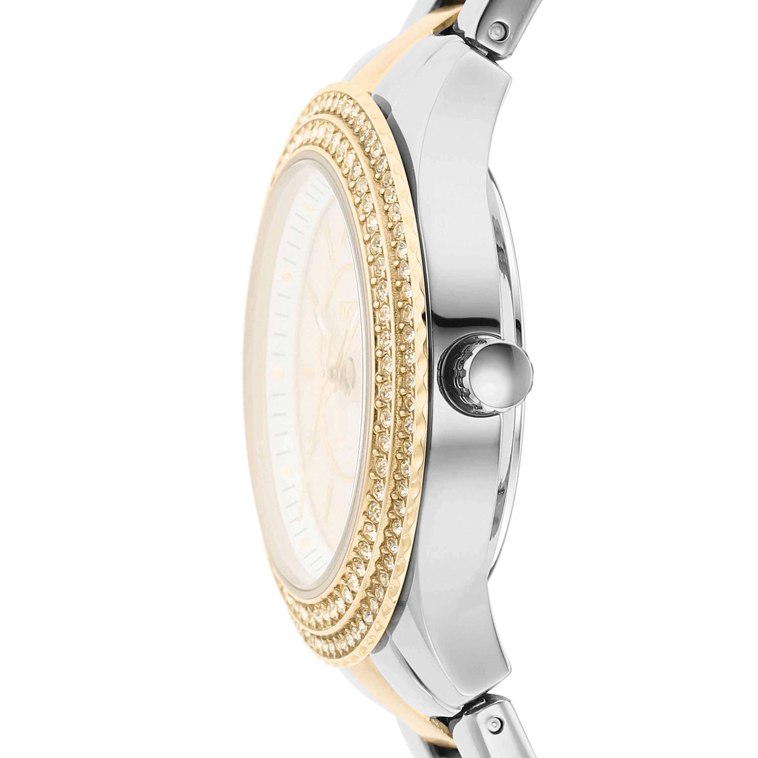 Fossil Women's Stella Mini Quartz Stainless Steel Three-Hand Watch, Color: Gold/Silver (Model: ES5138)